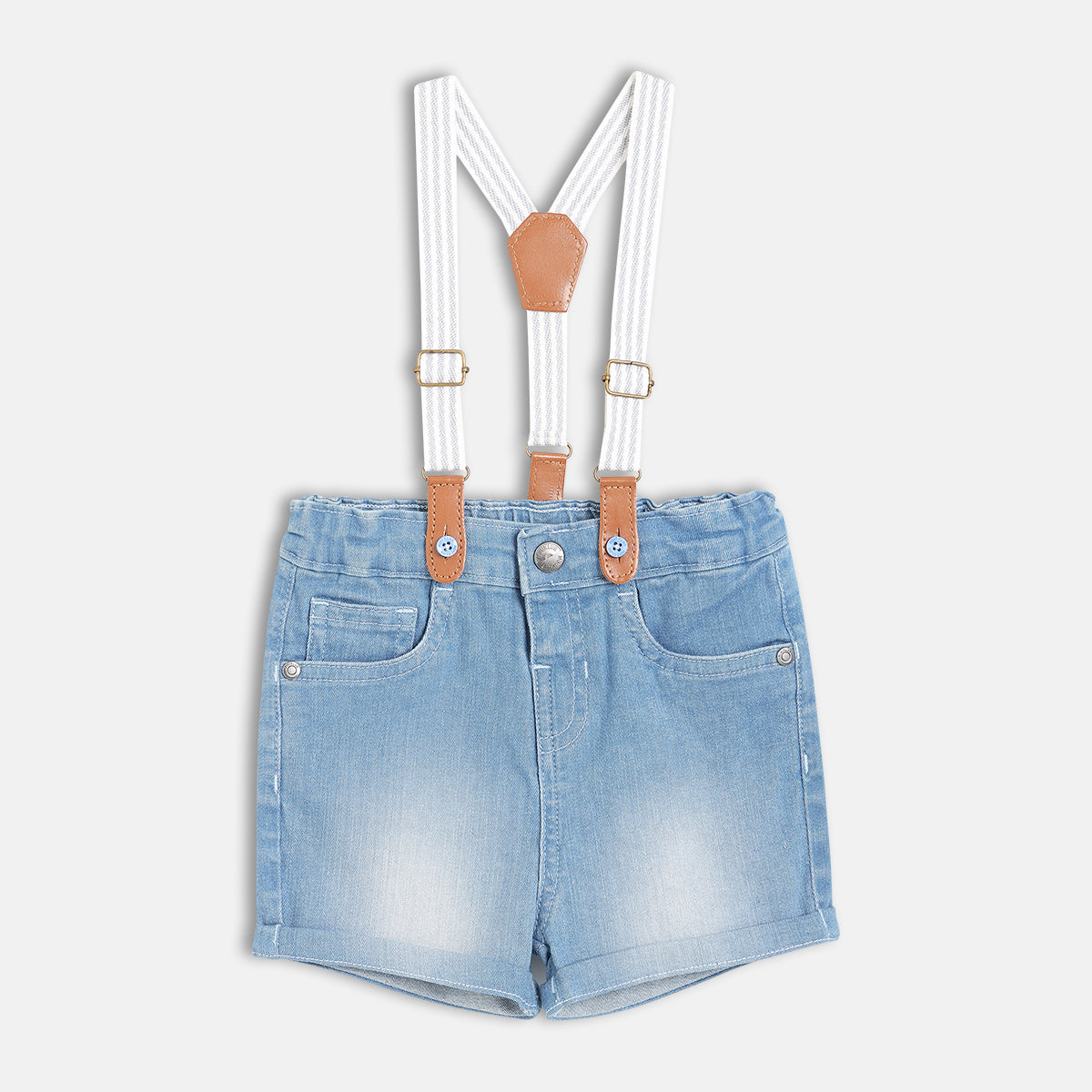 Boys Light Wash Thigh Length Shorts