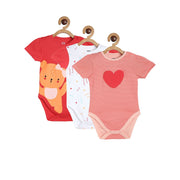 Girls Multicolor Pack Of 3 Body Suit