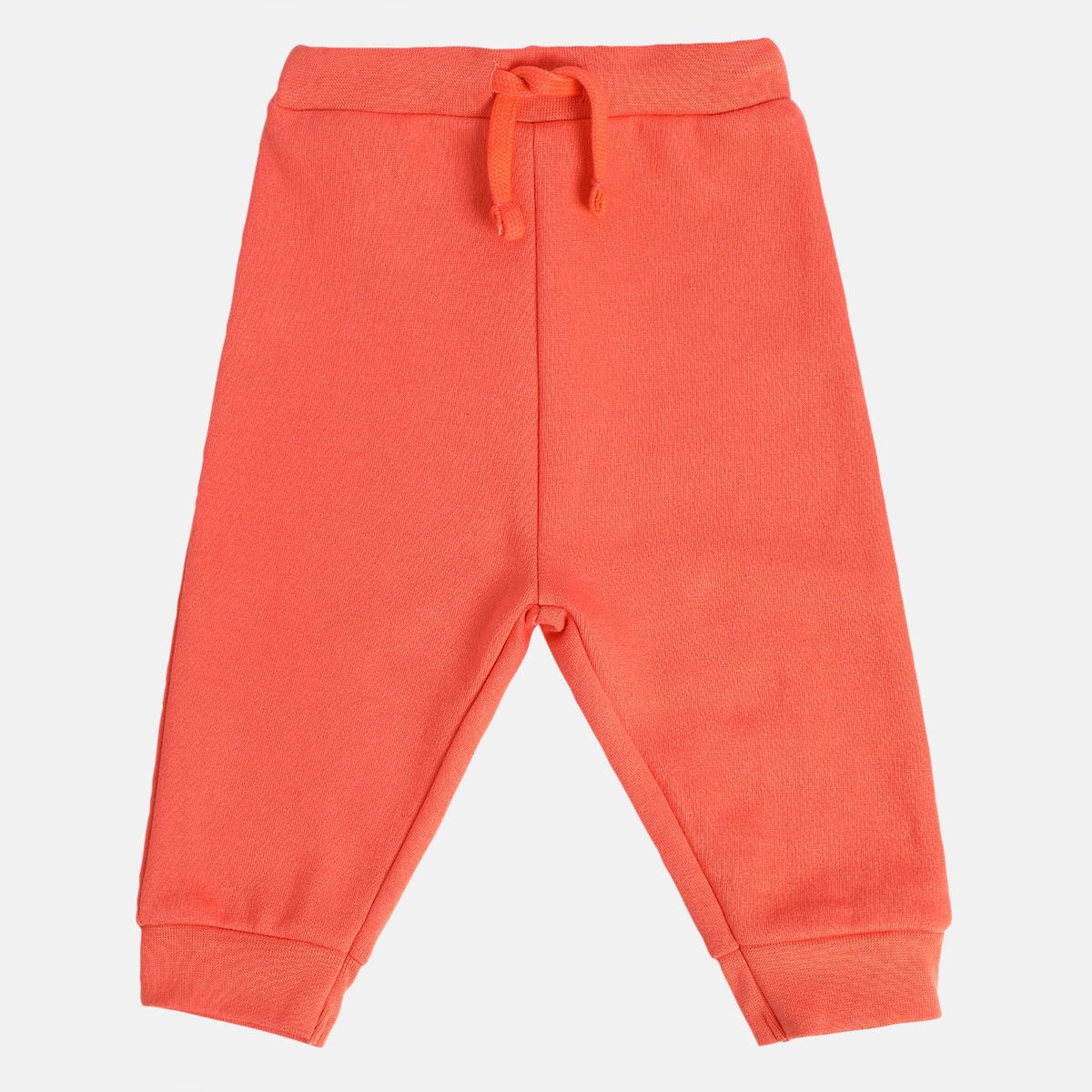 Girls Cotton Solid Joggers - Peach