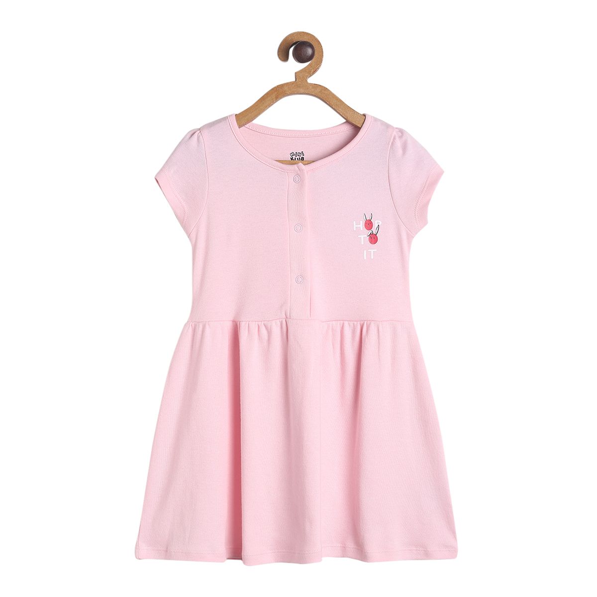 Pack of 1 knit dress - peach for 3-6 Months