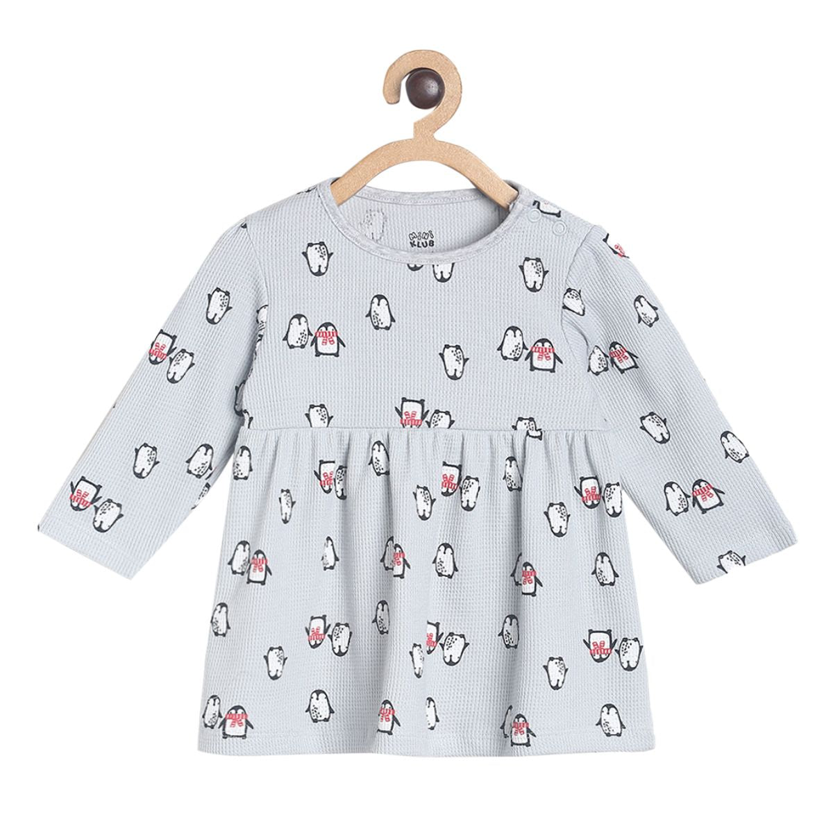 Pack of 1 knit dress - grey for 0-3 Months