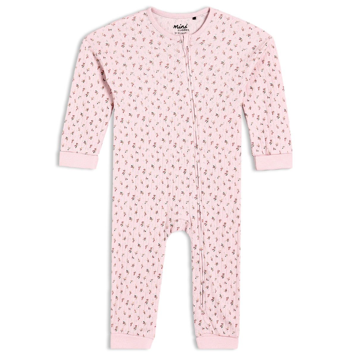 Baby Girls Floral Printed Romper, Pink