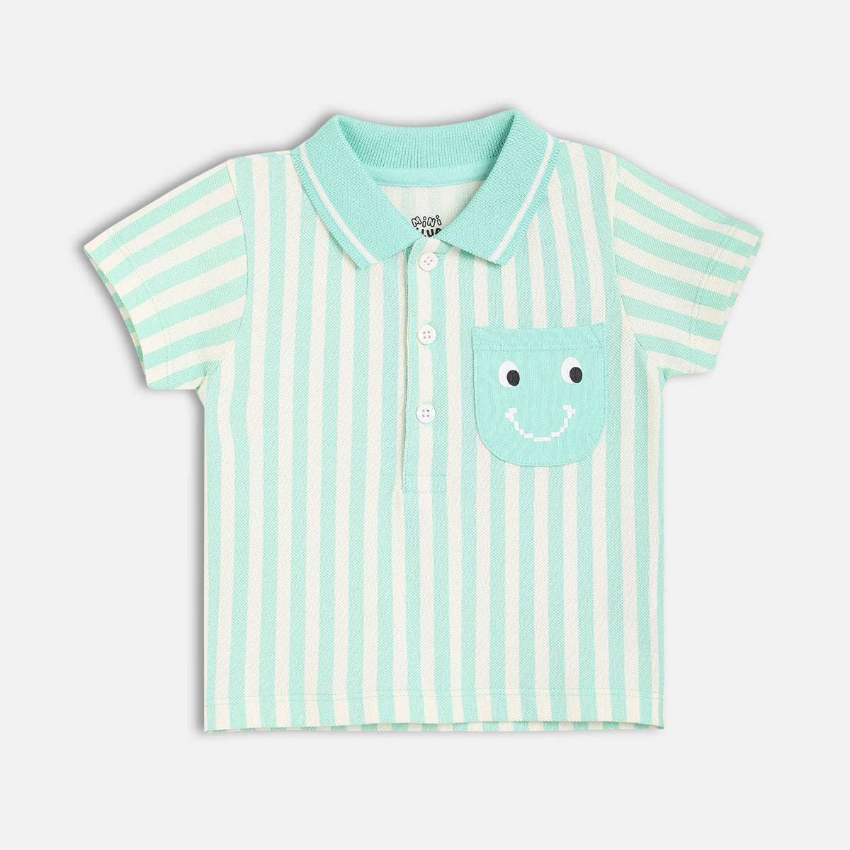 Boys White/Blue Short Sleeve Polo