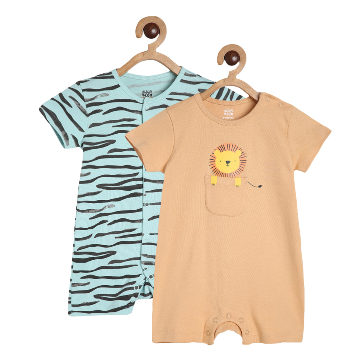 Boys Blue Plaid Pack Of 2 Romper