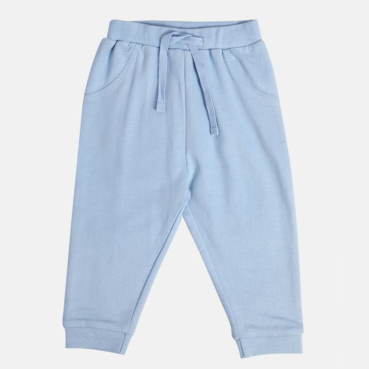 Boys Cotton Solid Joggers - Blue