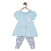 Pack of 2 knit top and knit bottom - baby blue for New Born