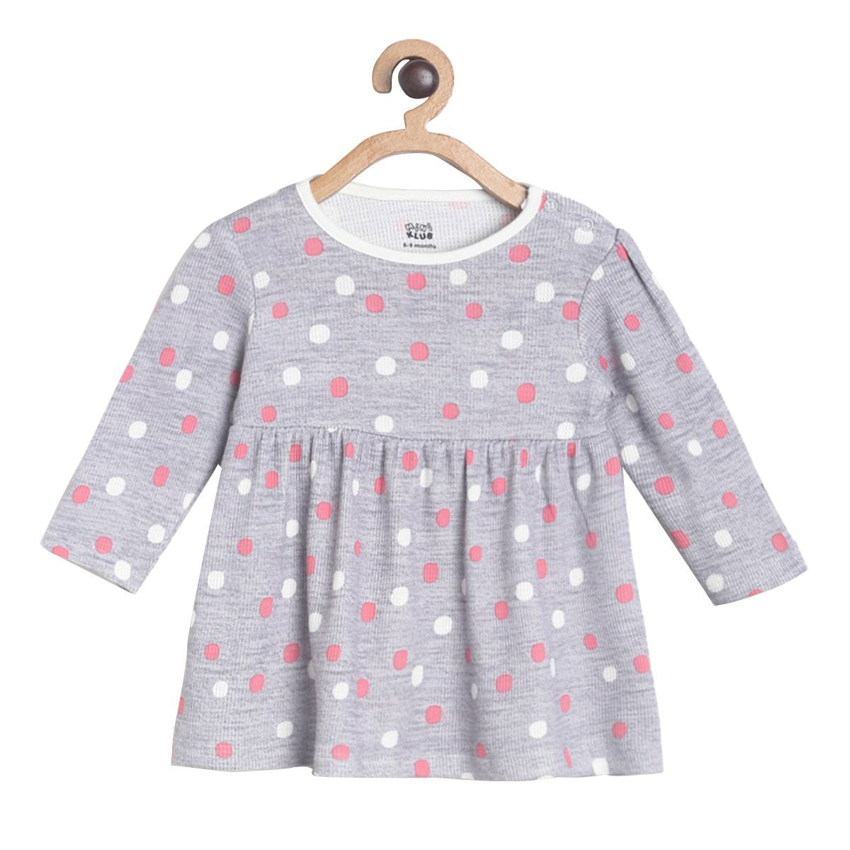 Pack of 1 knit dress - grey for 0-3 Months