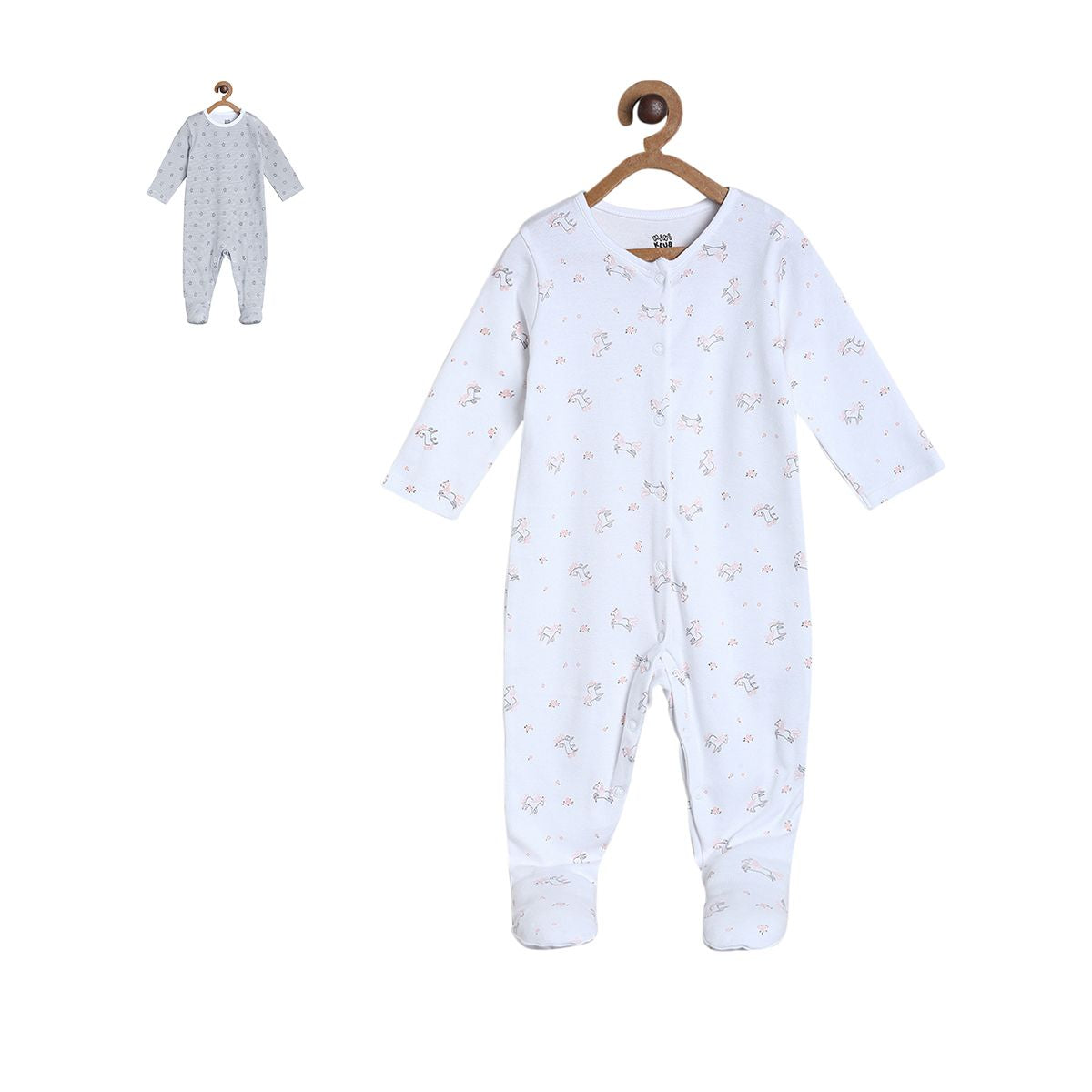Boys Grey Pack Of 1 Sleep Suit