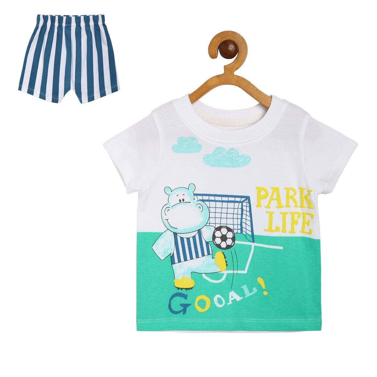 Boys White T-Shirt and Knit Bottom