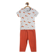 Boys Grey Pack Of 2 T-Shirt And Bottom