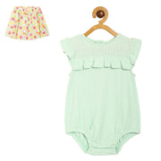 Pack of 2 knit bodysuit and  skirt - green for 0-3 Months