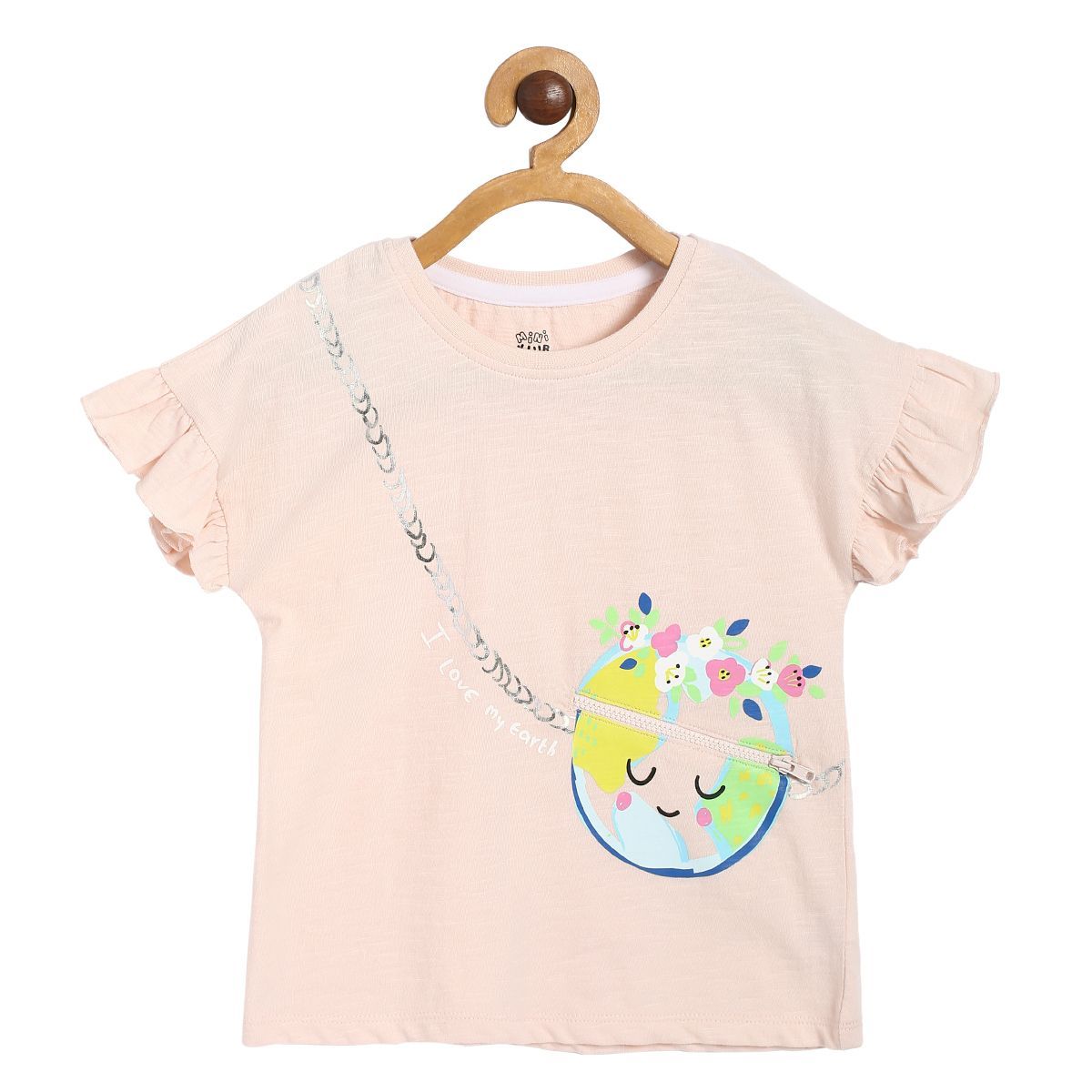 Girls Peach Knit Top