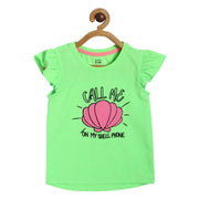 Girls Neon Green Knit Top