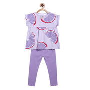 Girls Purple Pack Of 2 Lounge Wear
