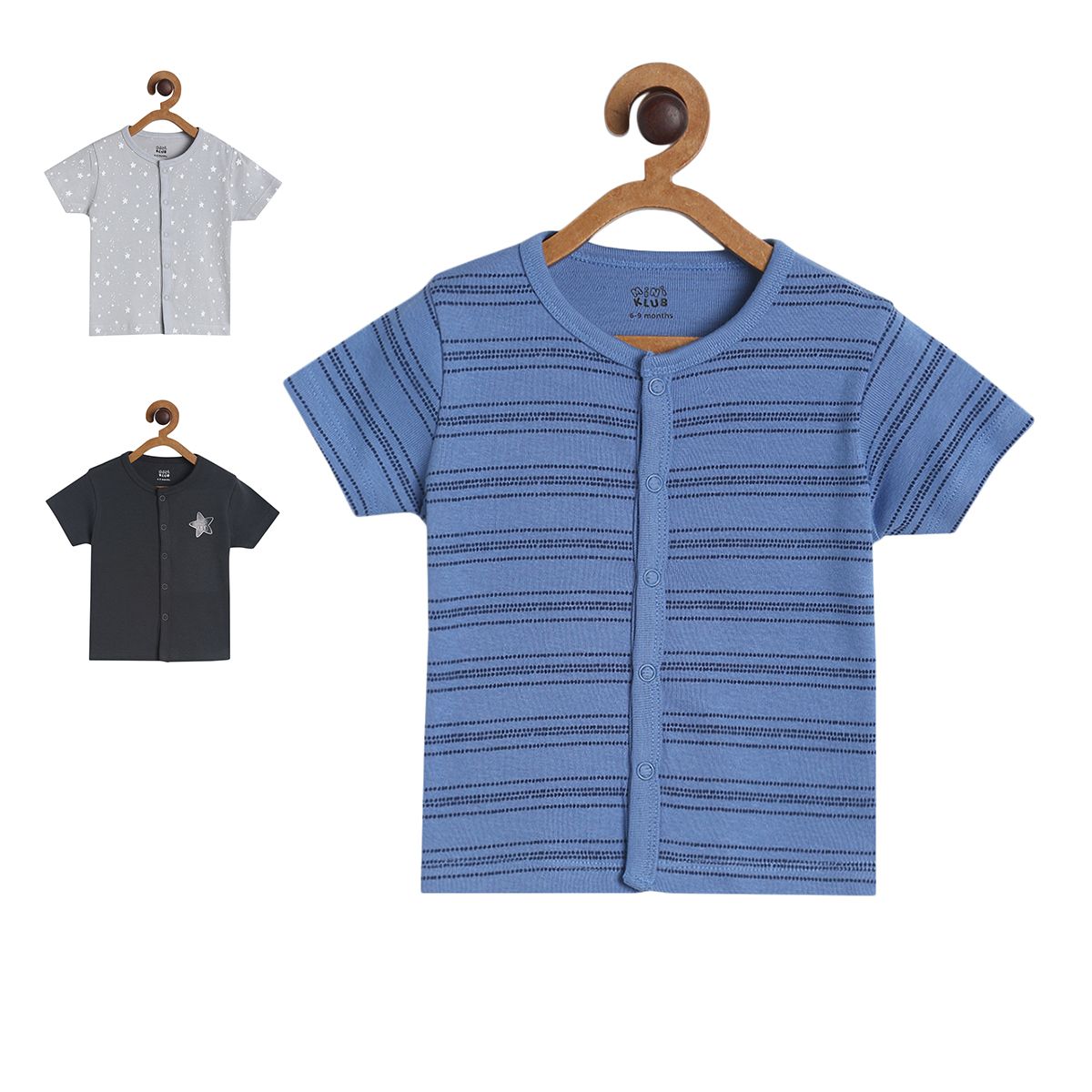 Boys Multicolor Pack Of 3 Front Open Vest