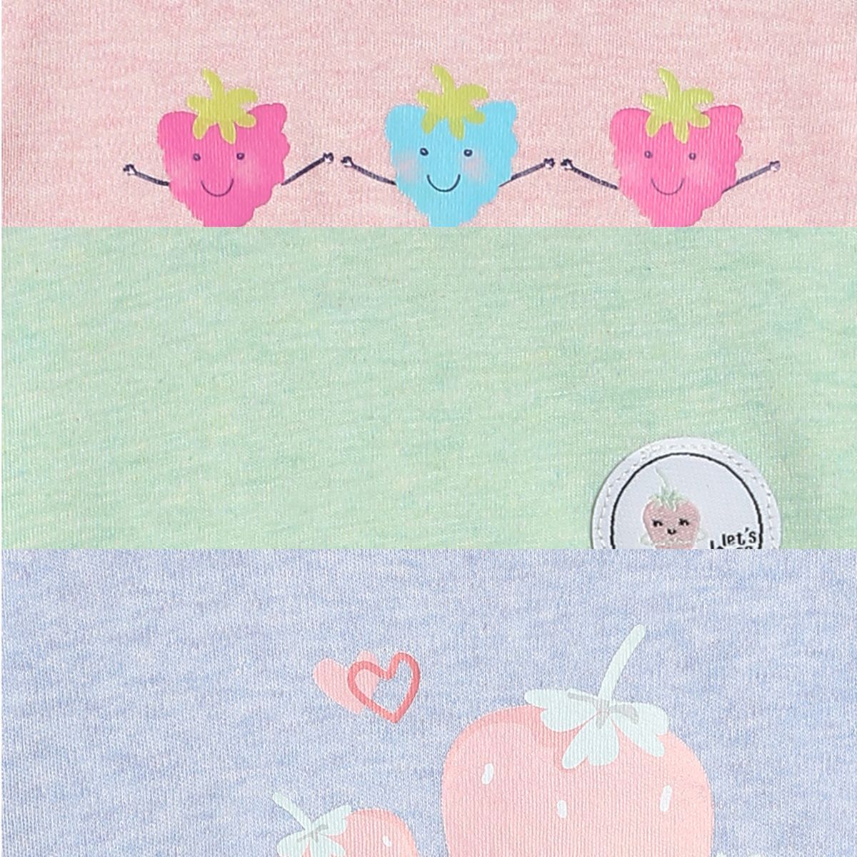 Girls Multicolor Pack Of 3 Body Suit