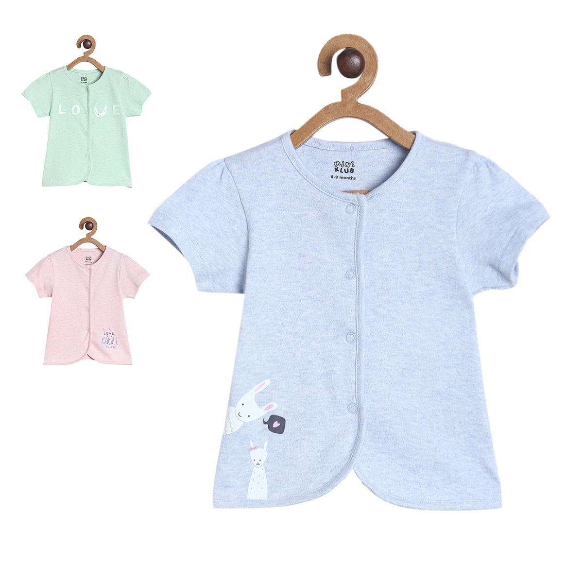 Girls Multicolor Pack Of 3 Front Open Vest