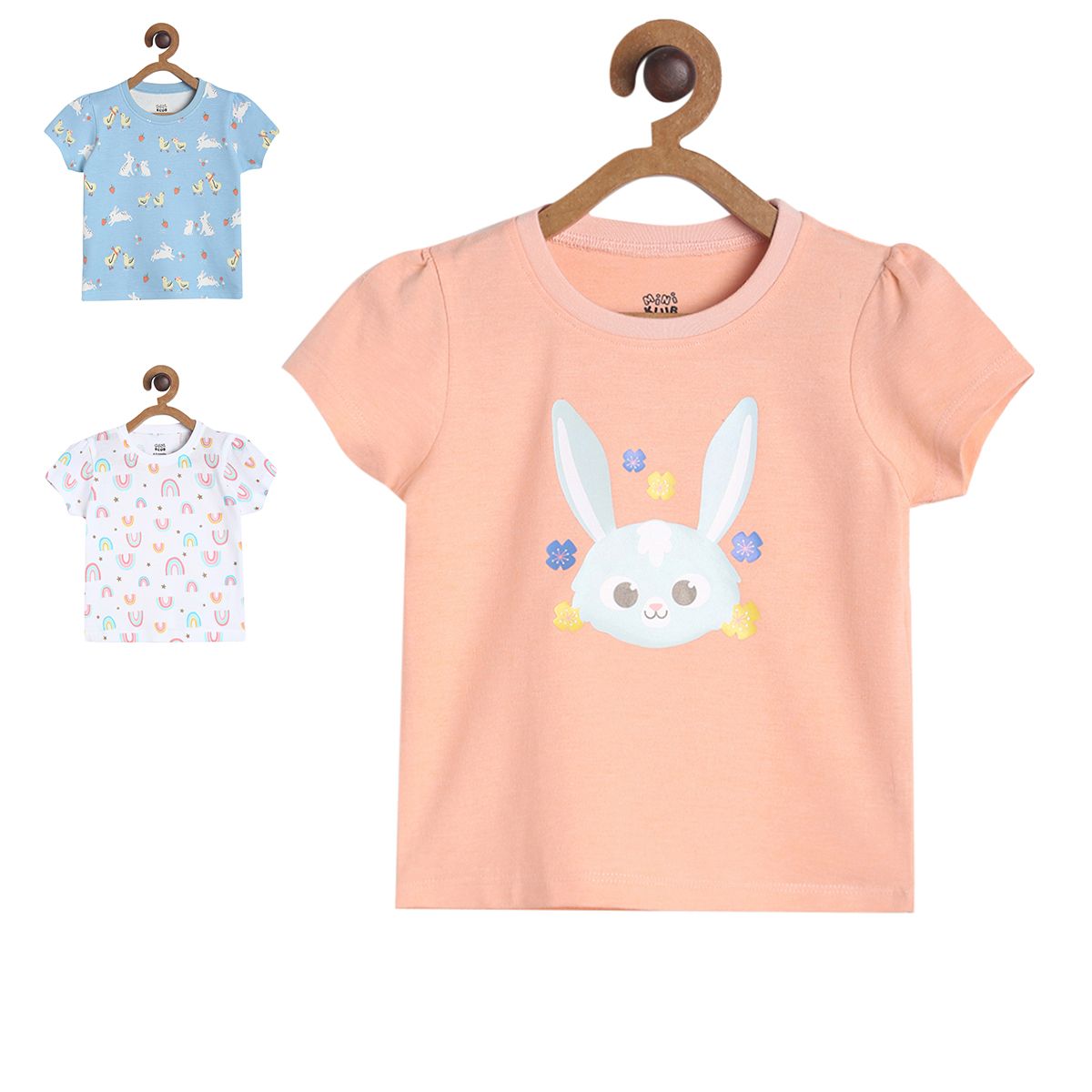 Girls Multicolor Pack Of 3 Knit Top