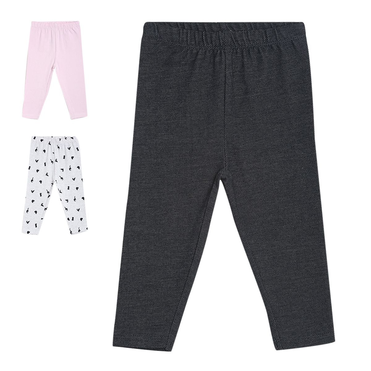 Girls Multicolor Pack Of 3 Legging