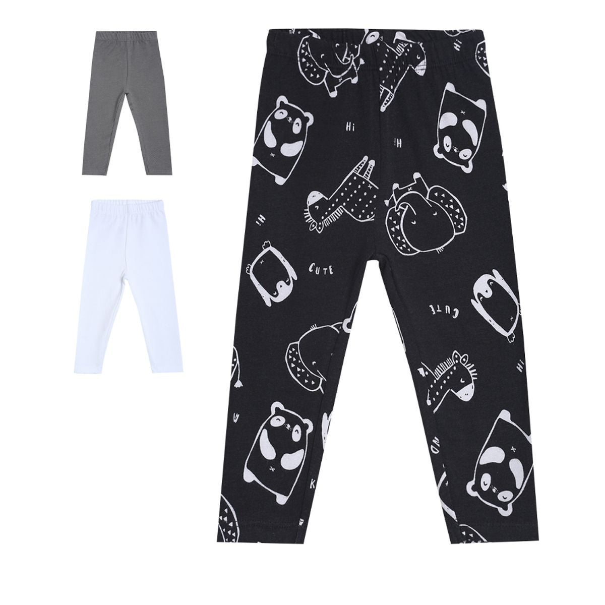 Girls Multicolor Pack Of 3 Legging