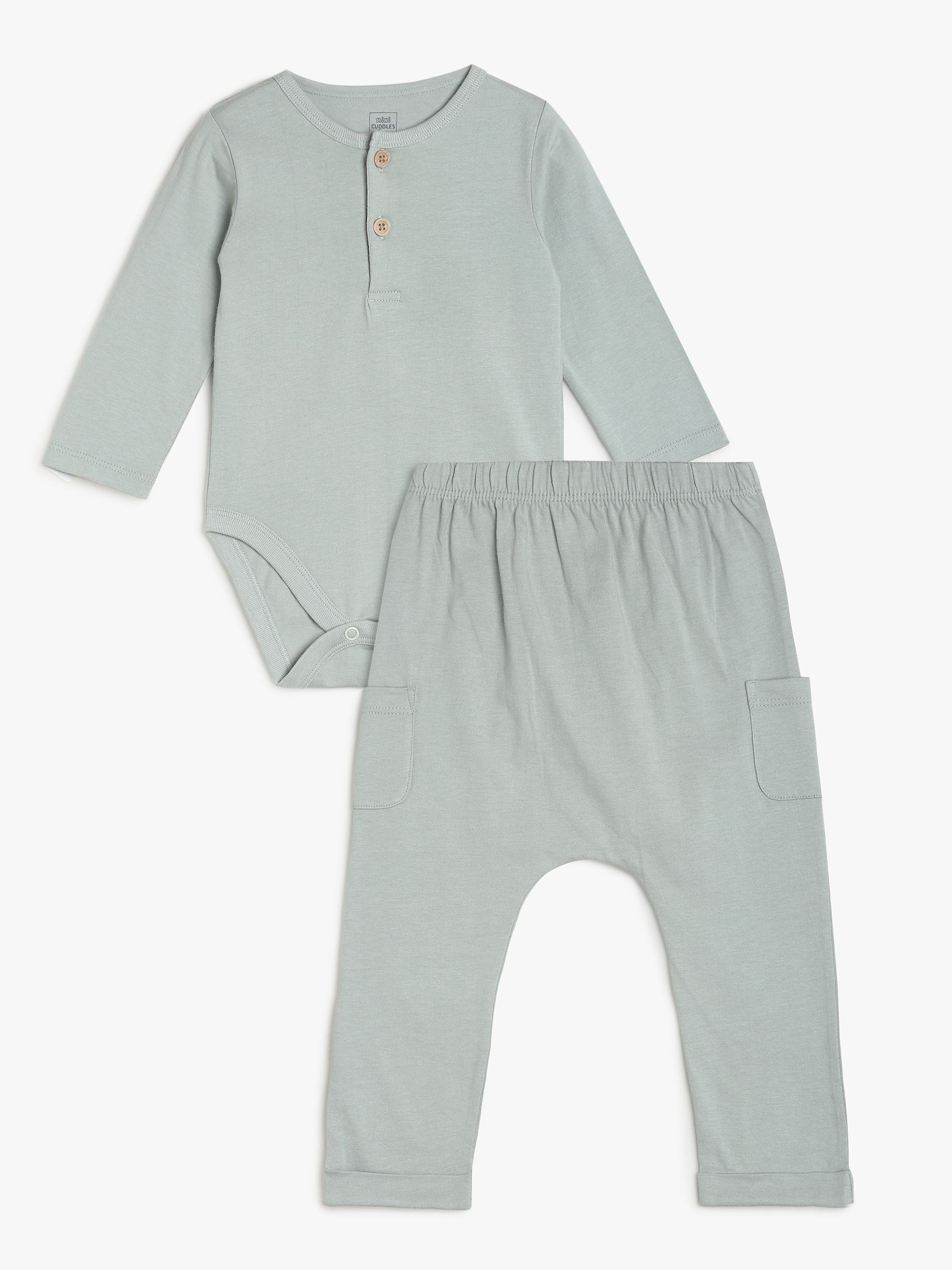 Boys Grey Bodysuit and Knit Bottom