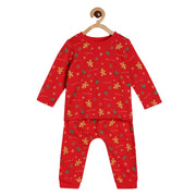 Boys Red Pack Of 2 T-Shirt And Bottom