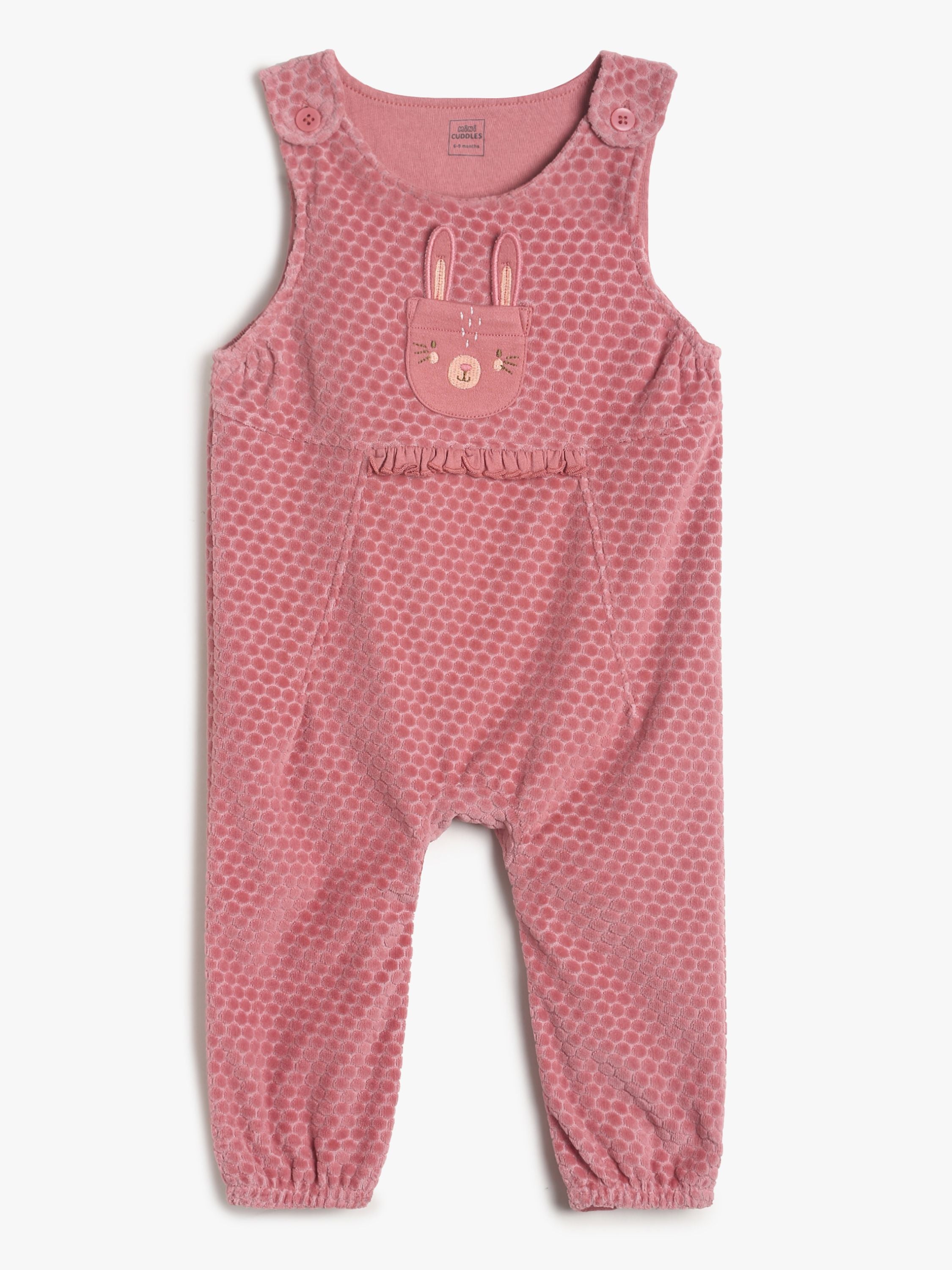 Girls Brown Dungaree Set