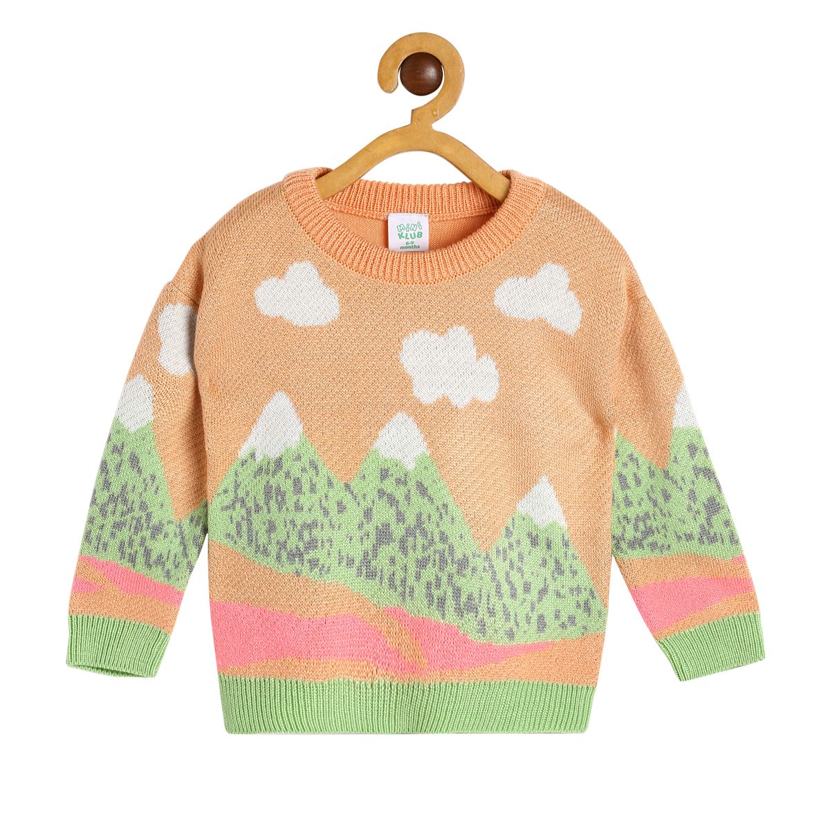 Girls Orange Pack Of 1 Sweater