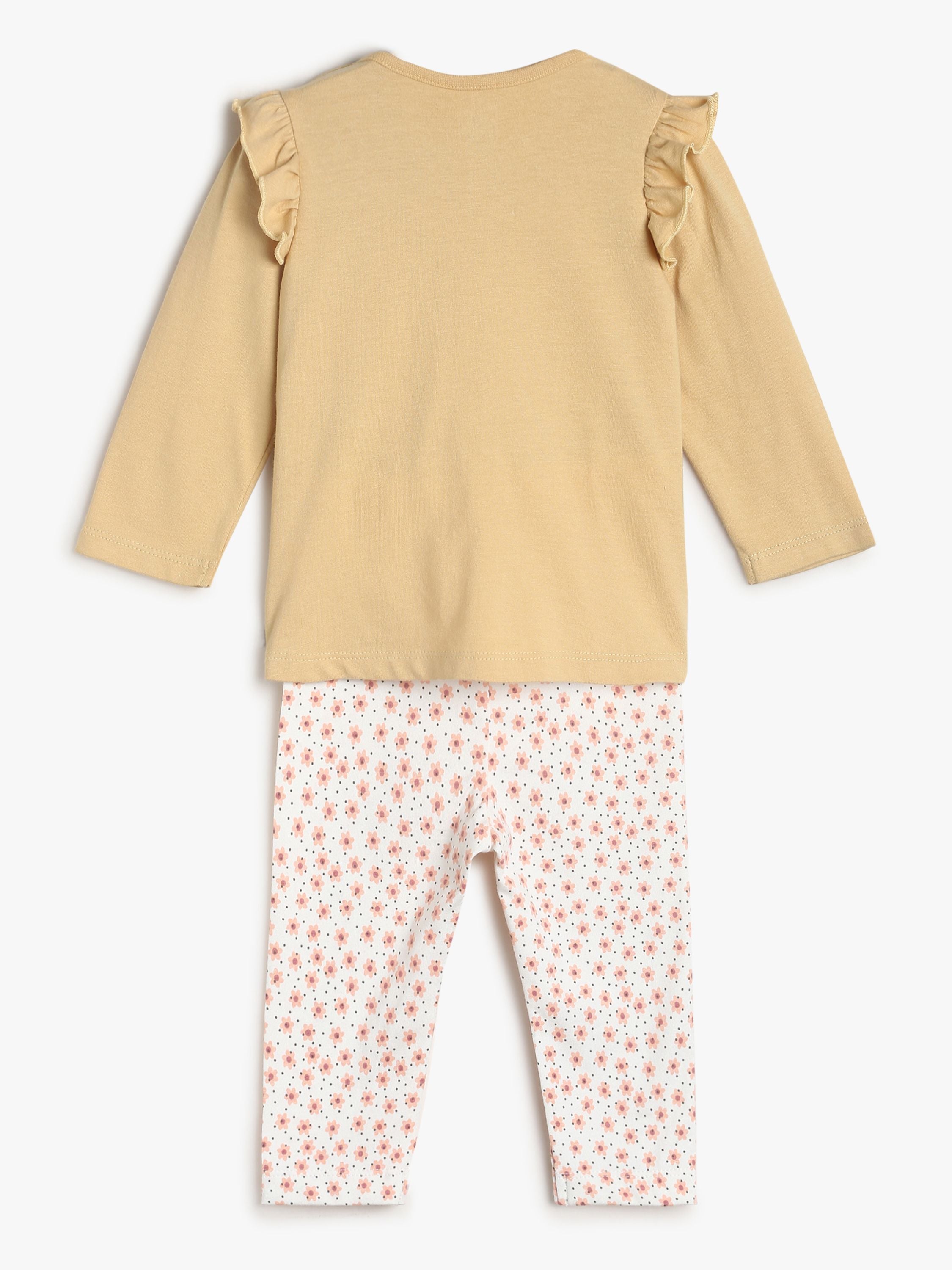 Girls Yellow Top & Knit Bottom