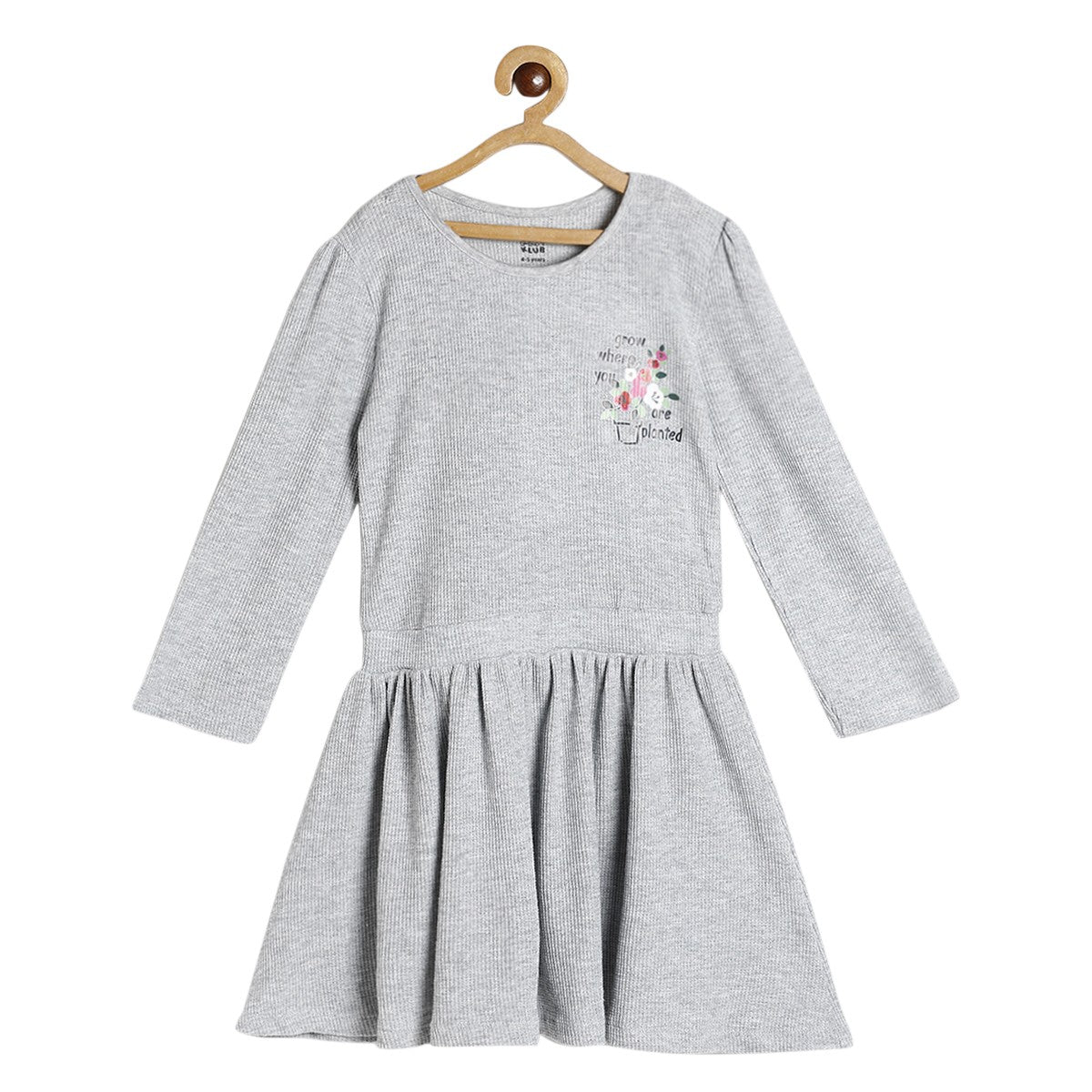 Girls Grey Pack Of 1 Dress
