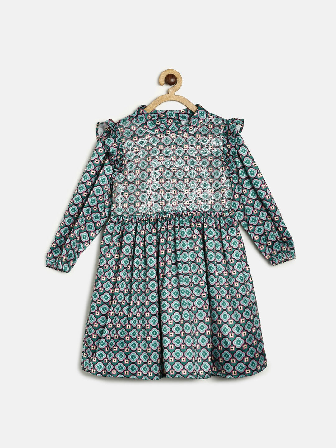 Girls Green Pack Of 1 Dress