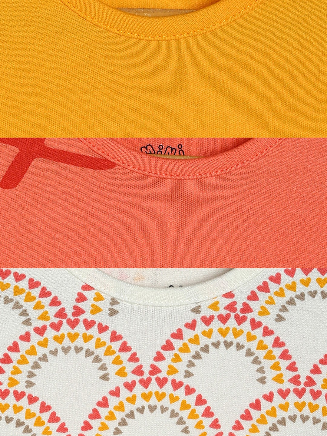 Girls Multicolor Pack Of 3 Body Suit