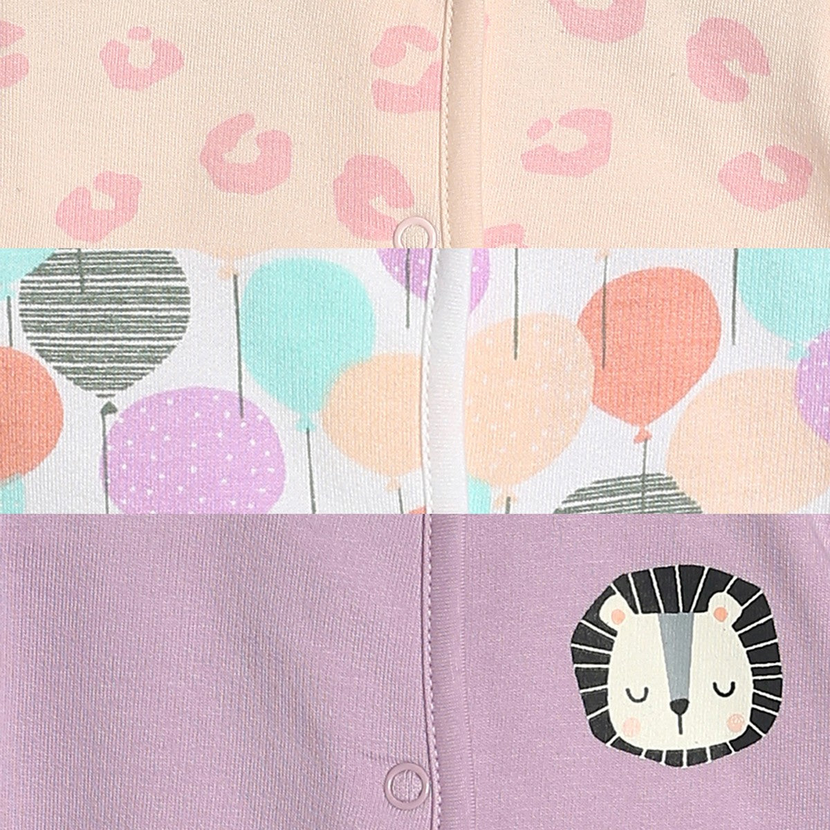 Girls Pink, White Pi, W Pack Of 3 Front Open Vest