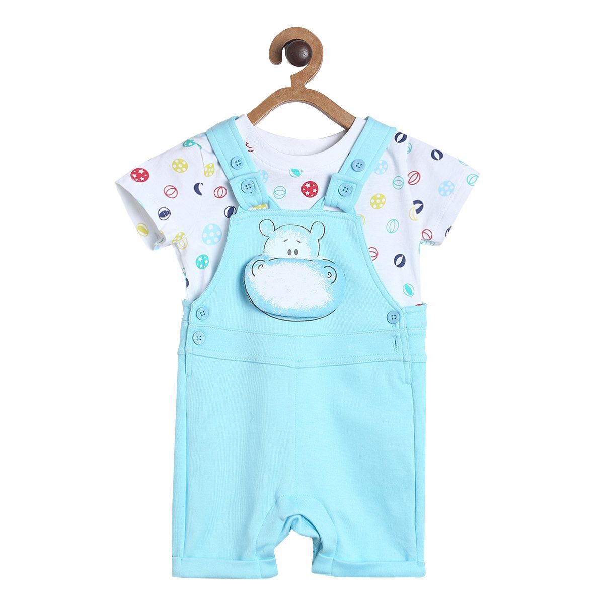 Boys Blue Pack Of 2 Dungaree Set