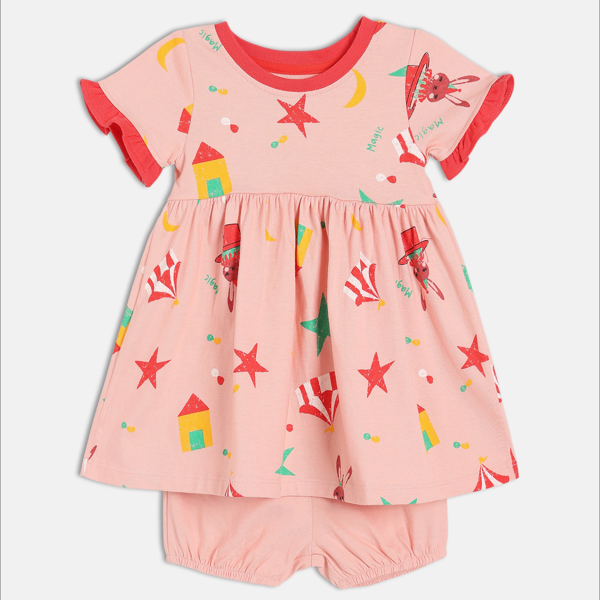 Girls Pink Pack Of 2 Dress