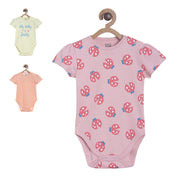 Girls Multicolor Pack Of 3 Body Suit