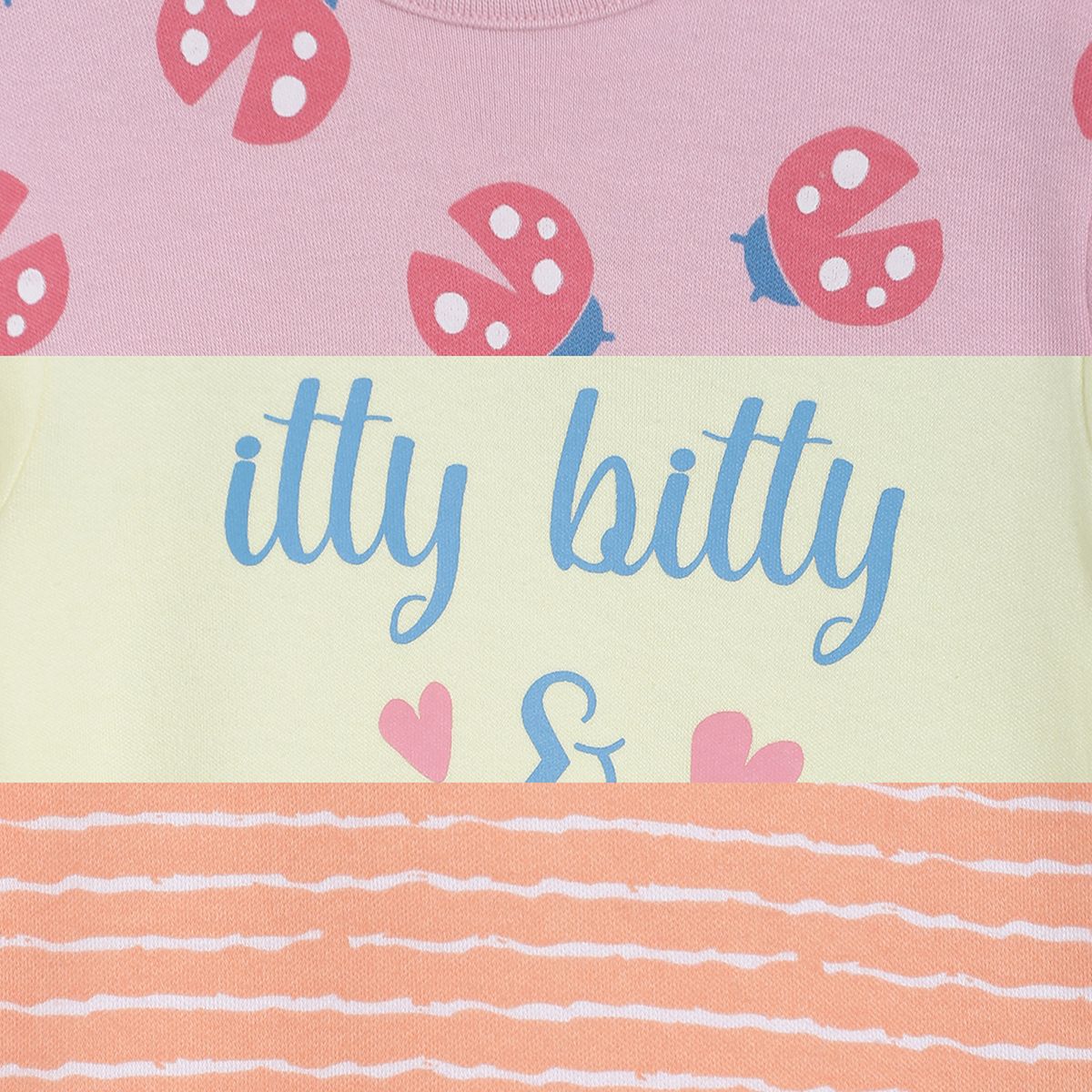 Girls Multicolor Pack Of 3 Body Suit