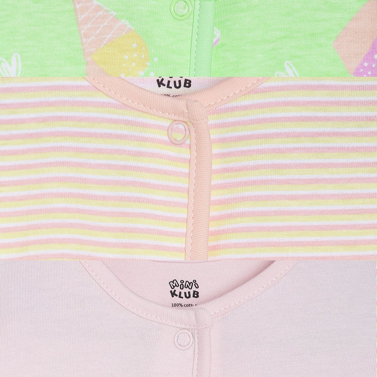 Girls Multicolor Pack Of 3 Front Open Vest