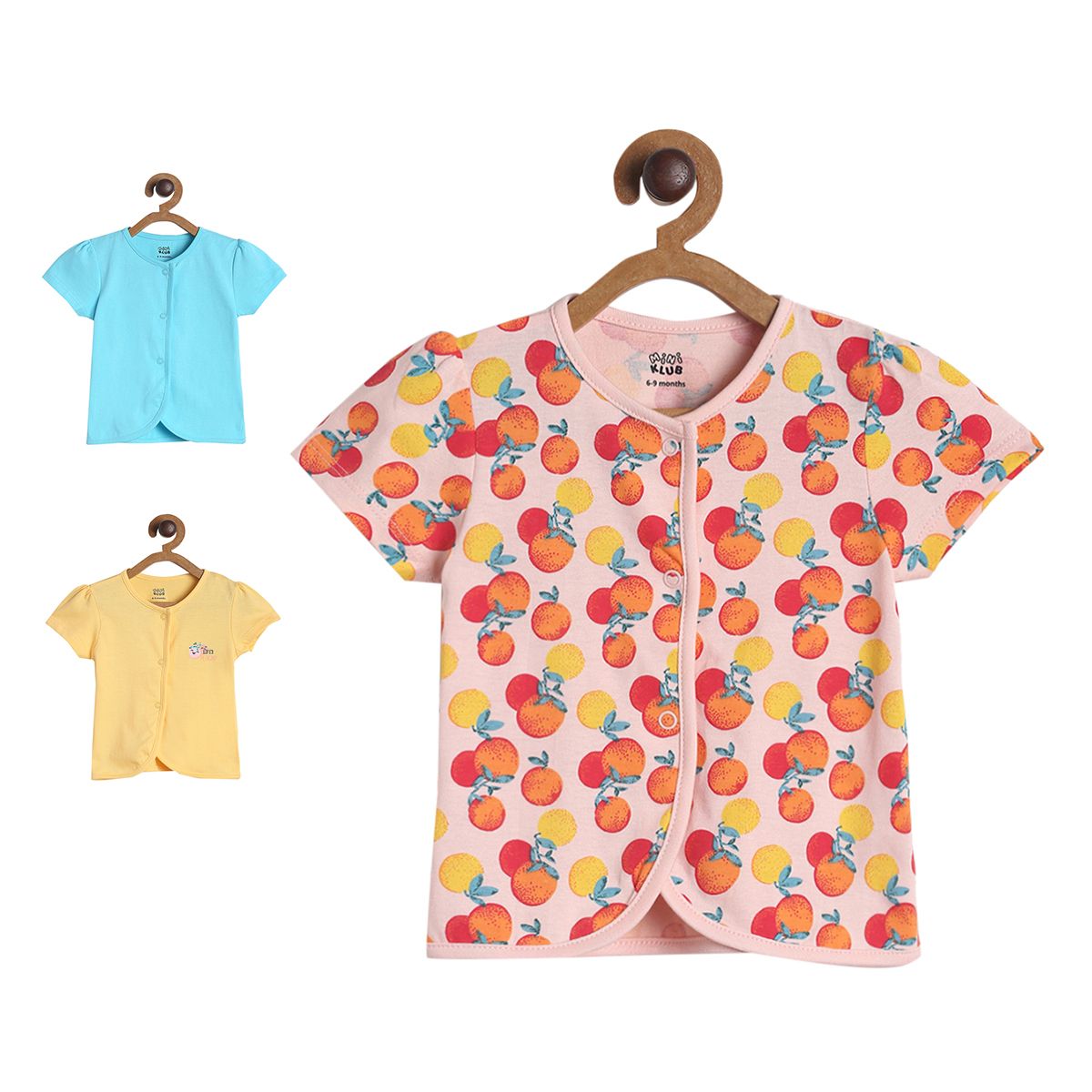 Girls Multicolor Pack Of 3 Front Open Vest