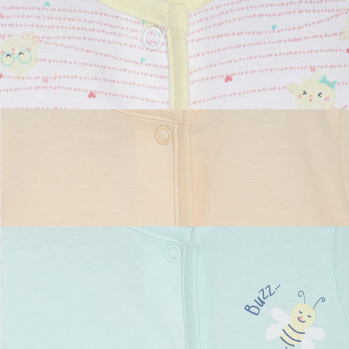 Girls Multicolor Pack Of 3 Front Open Vest