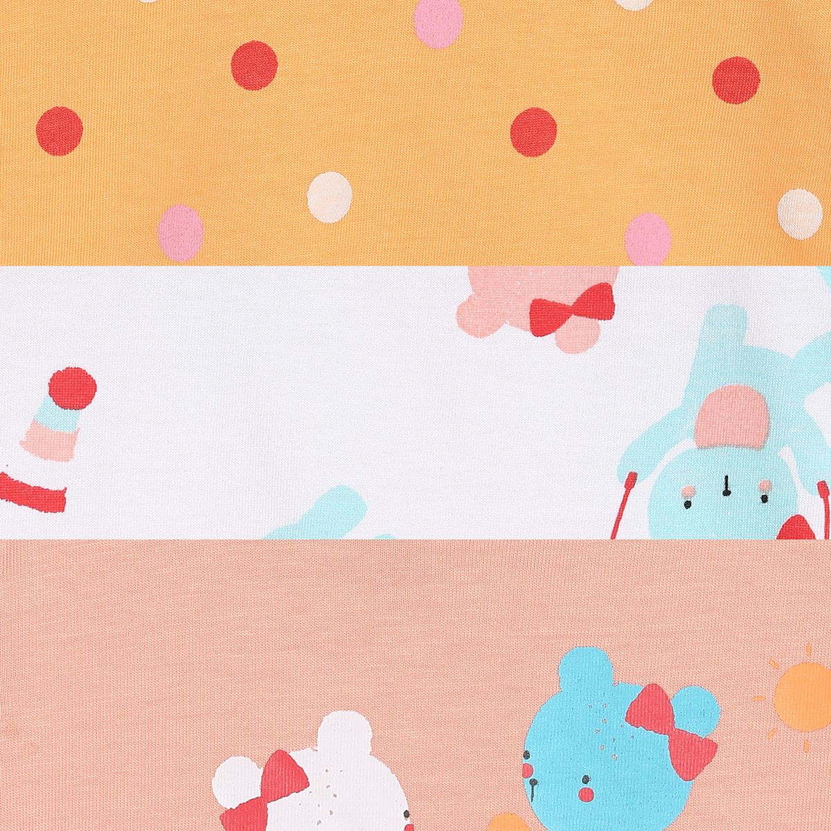 Girls Multicolor Pack Of 3 Knit Top