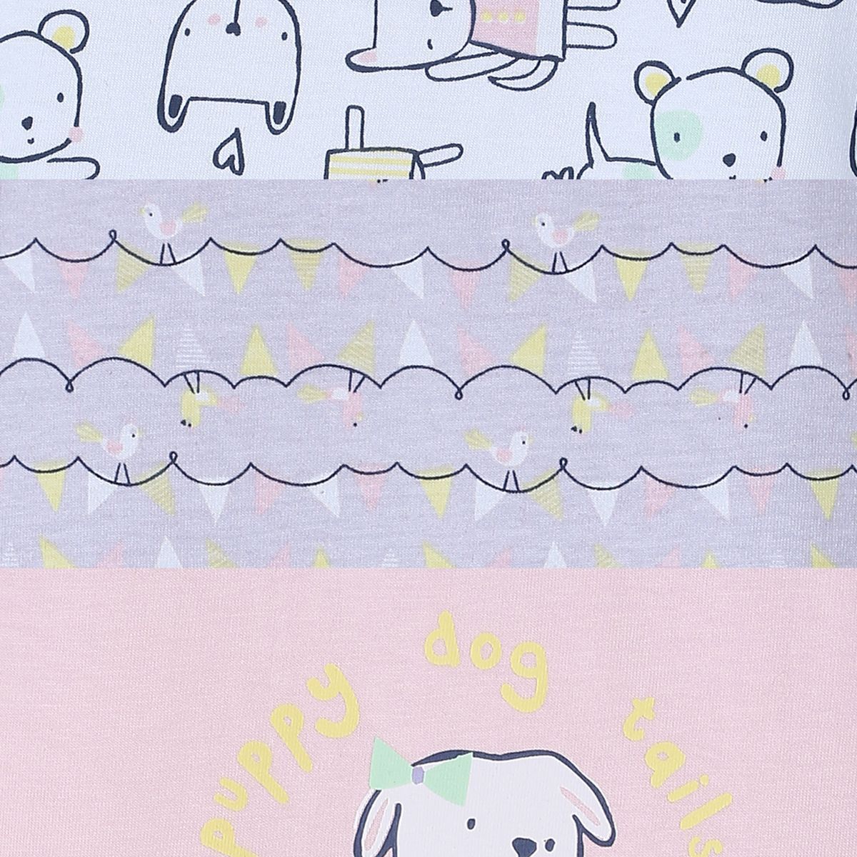 Girls Multicolor Pack Of 3 Knit Top