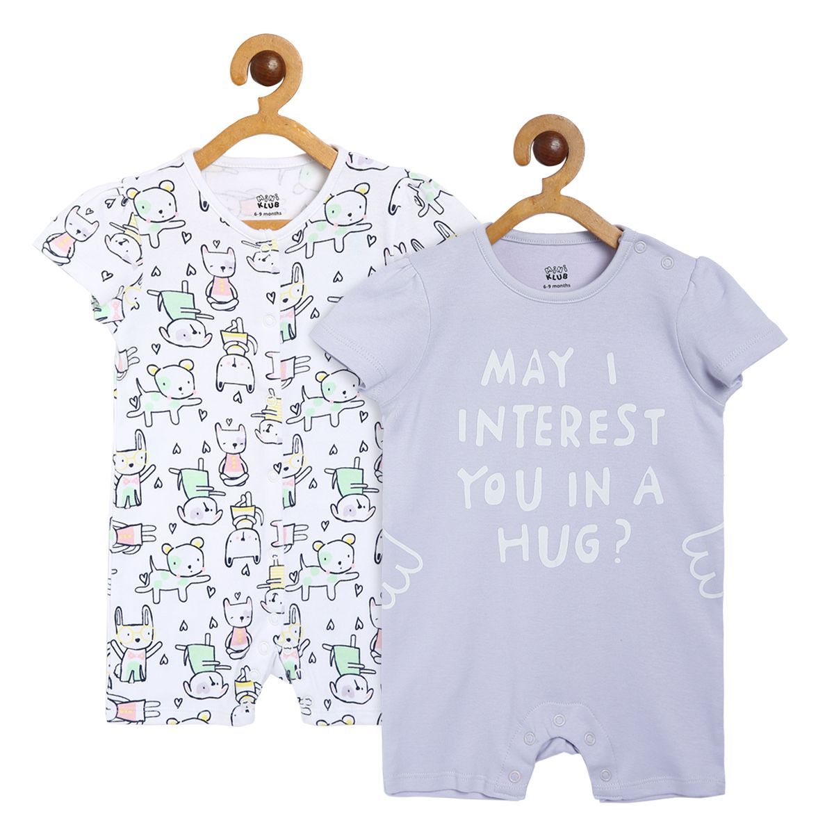 Girls Multicolor Pack Of 2 Romper