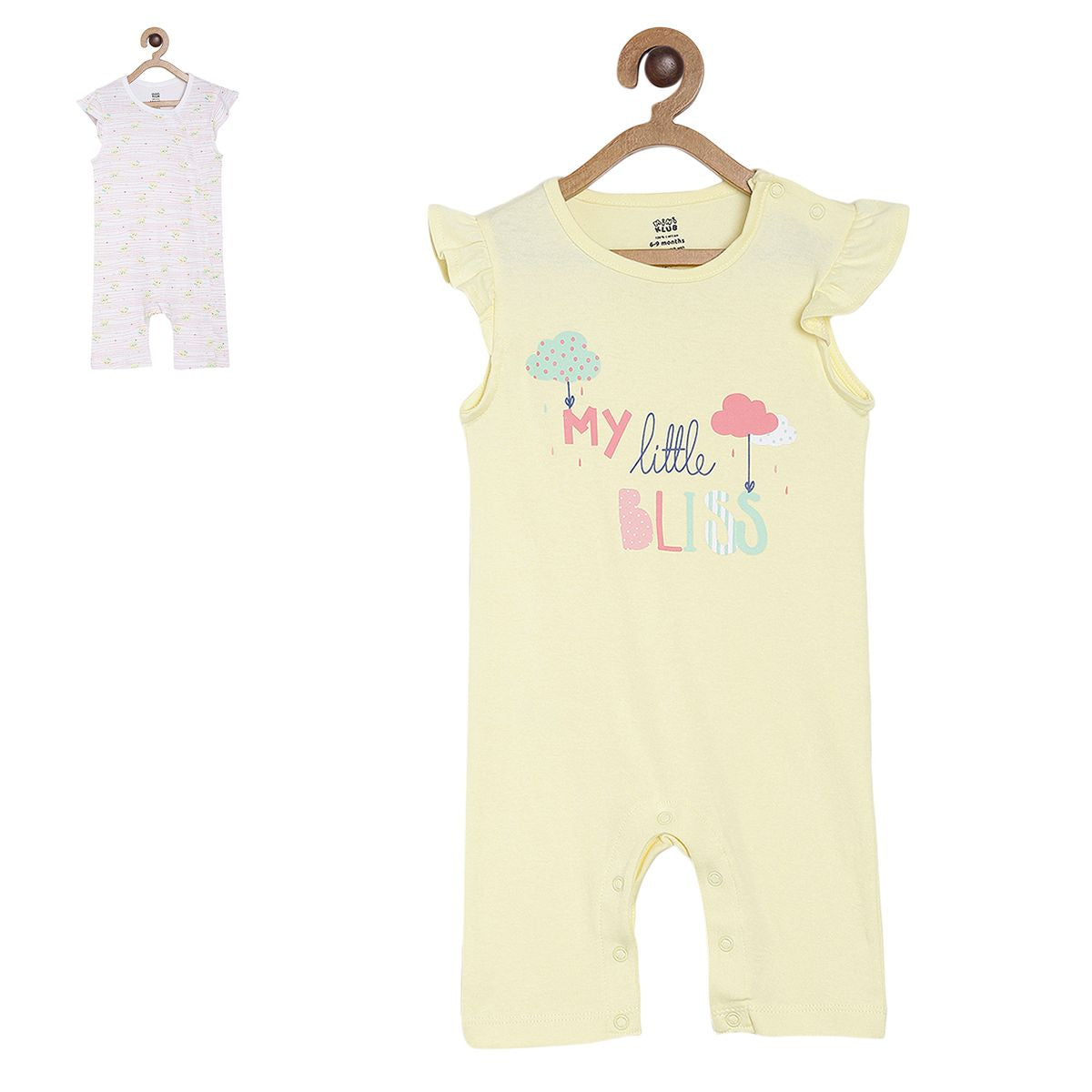 Girls Multicolor Pack Of 2 Romper