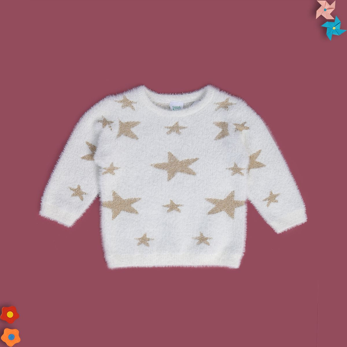 Girls Off White Pack Of 1 Sweater