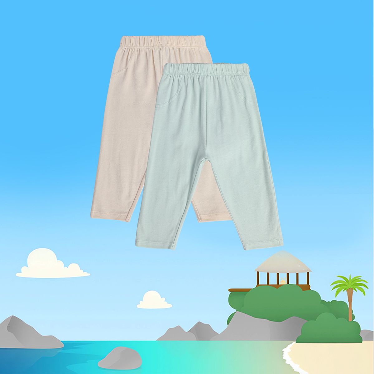 Boys Beige Knit Bottom