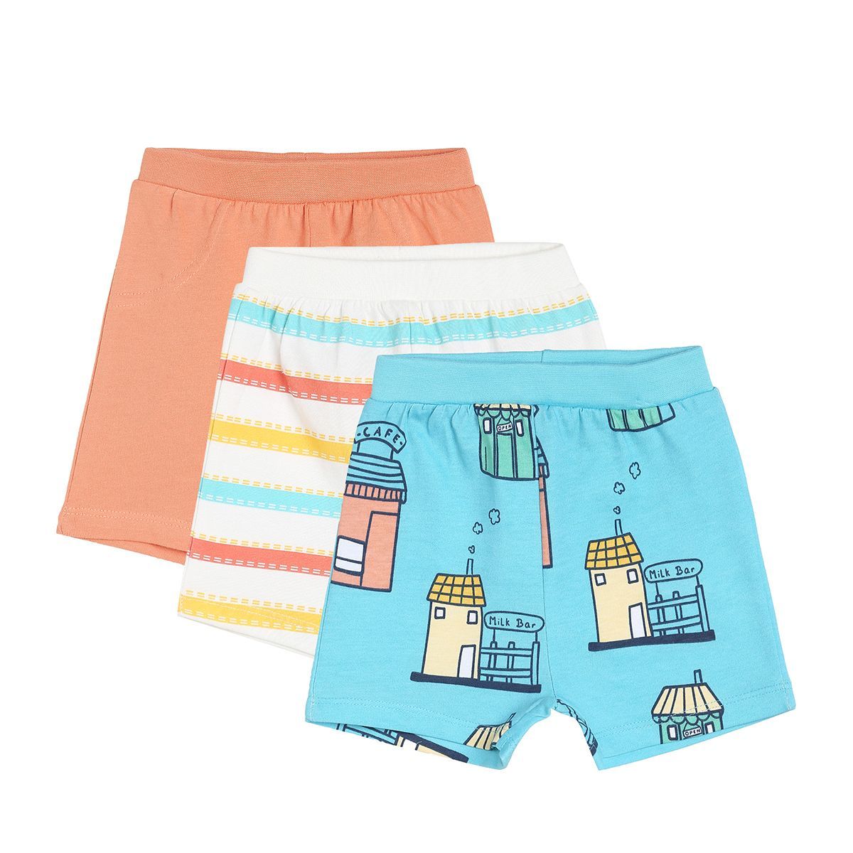 Boys Multicolor Pack Of 3 Shorts