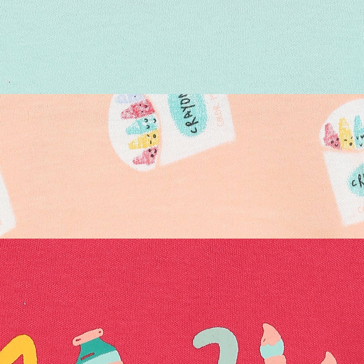 Girls Multicolor Pack Of 3 Body Suit