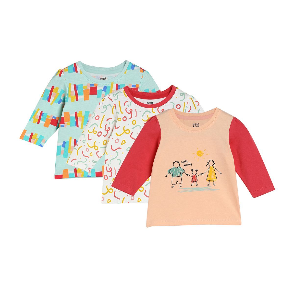 Girls Multicolor Pack Of 3 Knit Top
