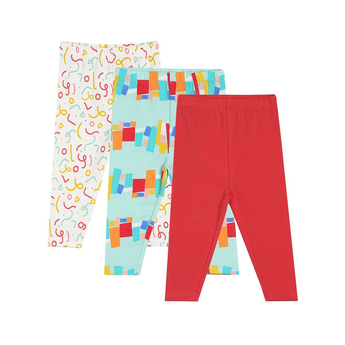 Girls Multicolor Pack Of 3 Legging